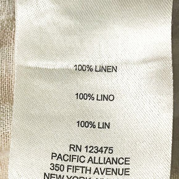 Ellen Tracy Womens 100% Linen Cropped Pants - Tan White Stripe, Size M - Picture 6 of 7